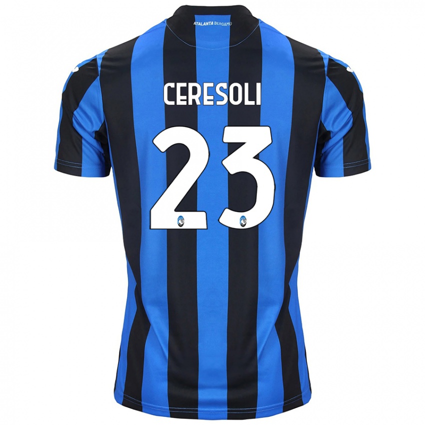 Niño Camiseta Andrea Ceresoli #23 Azul Negro 1ª Equipación 2024/25 La Camisa Argentina