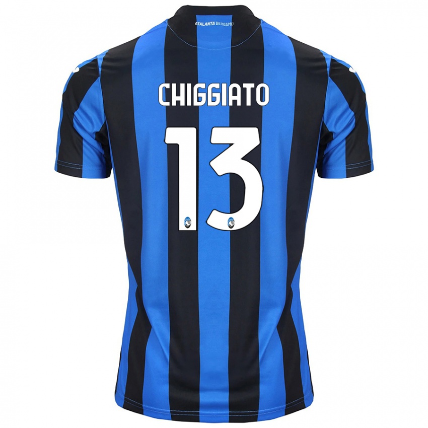 Niño Camiseta Gabriele Chiggiato #13 Azul Negro 1ª Equipación 2024/25 La Camisa Argentina