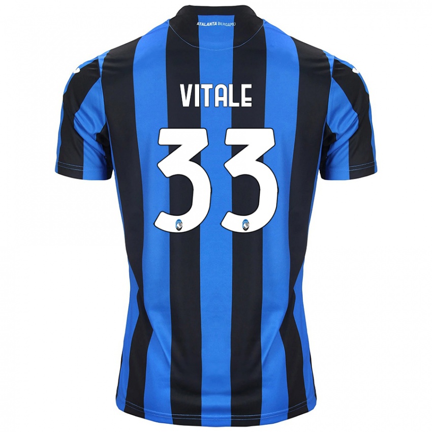 Niño Camiseta Francesca Vitale #33 Azul Negro 1ª Equipación 2024/25 La Camisa Argentina