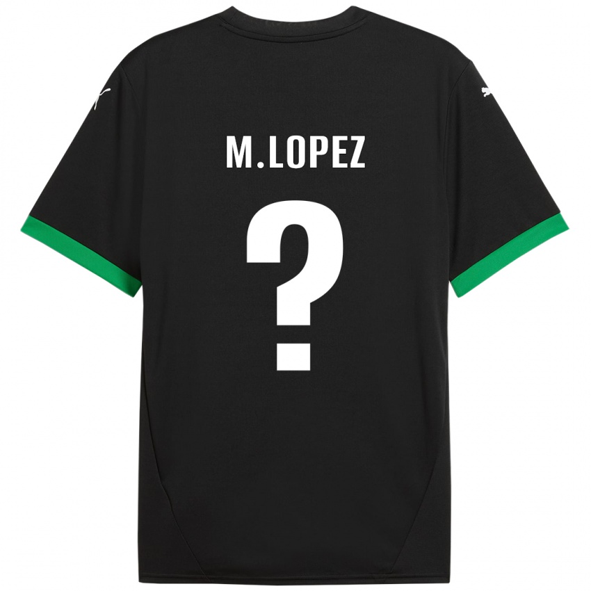 Niño Camiseta Maxime López #0 Negro Verde Oscuro 1ª Equipación 2024/25 La Camisa Argentina