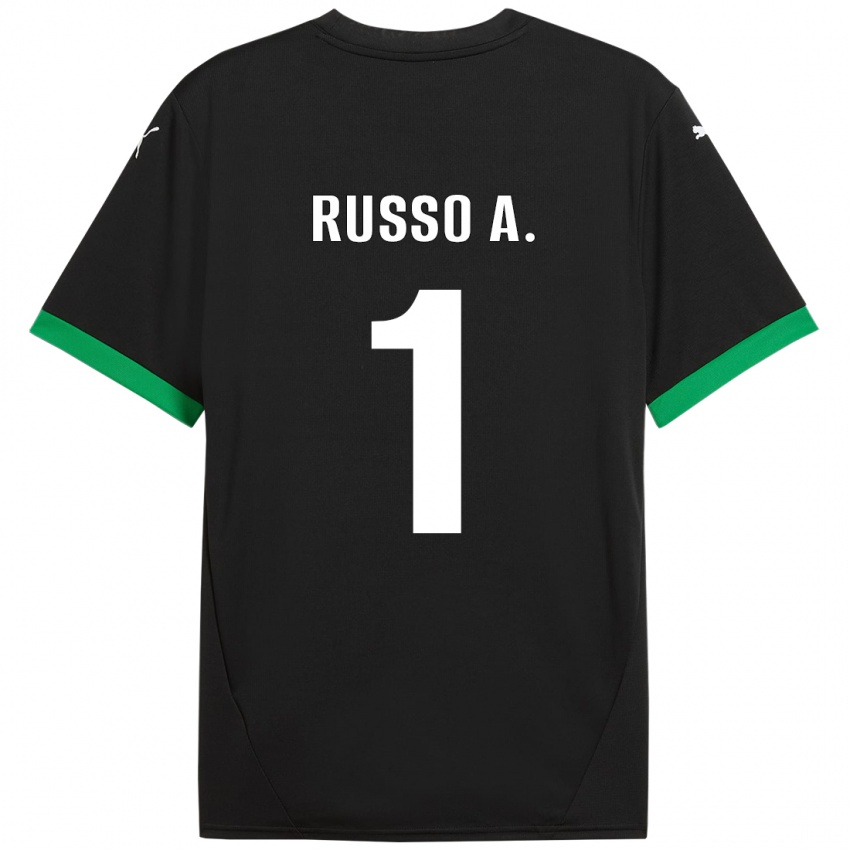 Niño Camiseta Alessandro Russo #1 Negro Verde Oscuro 1ª Equipación 2024/25 La Camisa Argentina