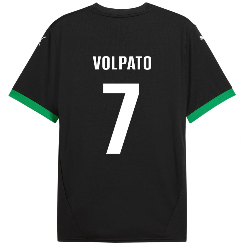 Niño Camiseta Cristian Volpato #7 Negro Verde Oscuro 1ª Equipación 2024/25 La Camisa Argentina