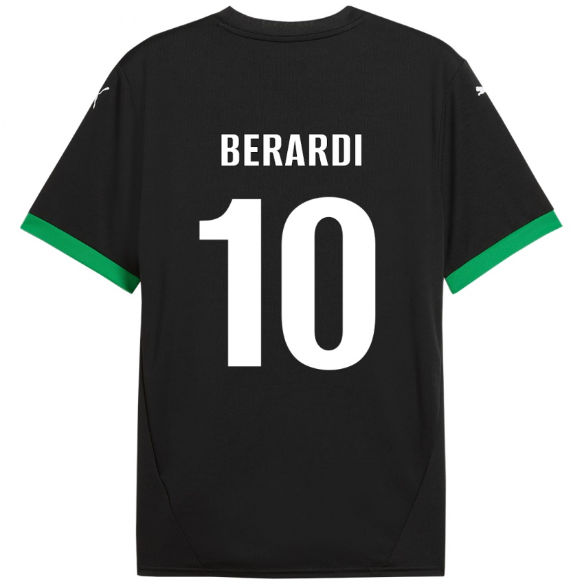 Niño Camiseta Domenico Berardi #10 Negro Verde Oscuro 1ª Equipación 2024/25 La Camisa Argentina