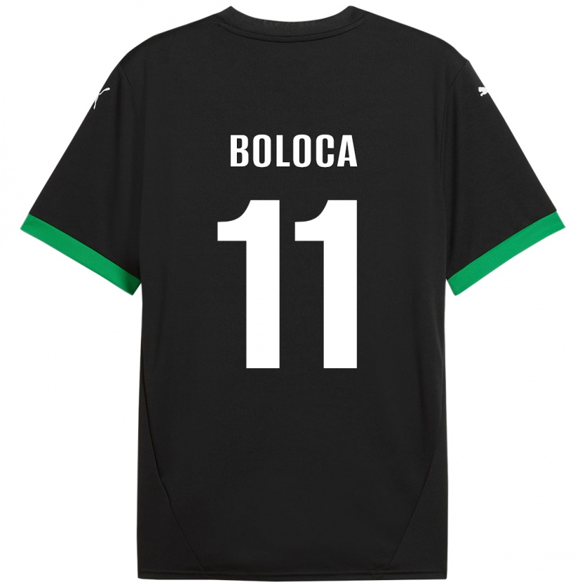 Niño Camiseta Daniel Boloca #11 Negro Verde Oscuro 1ª Equipación 2024/25 La Camisa Argentina