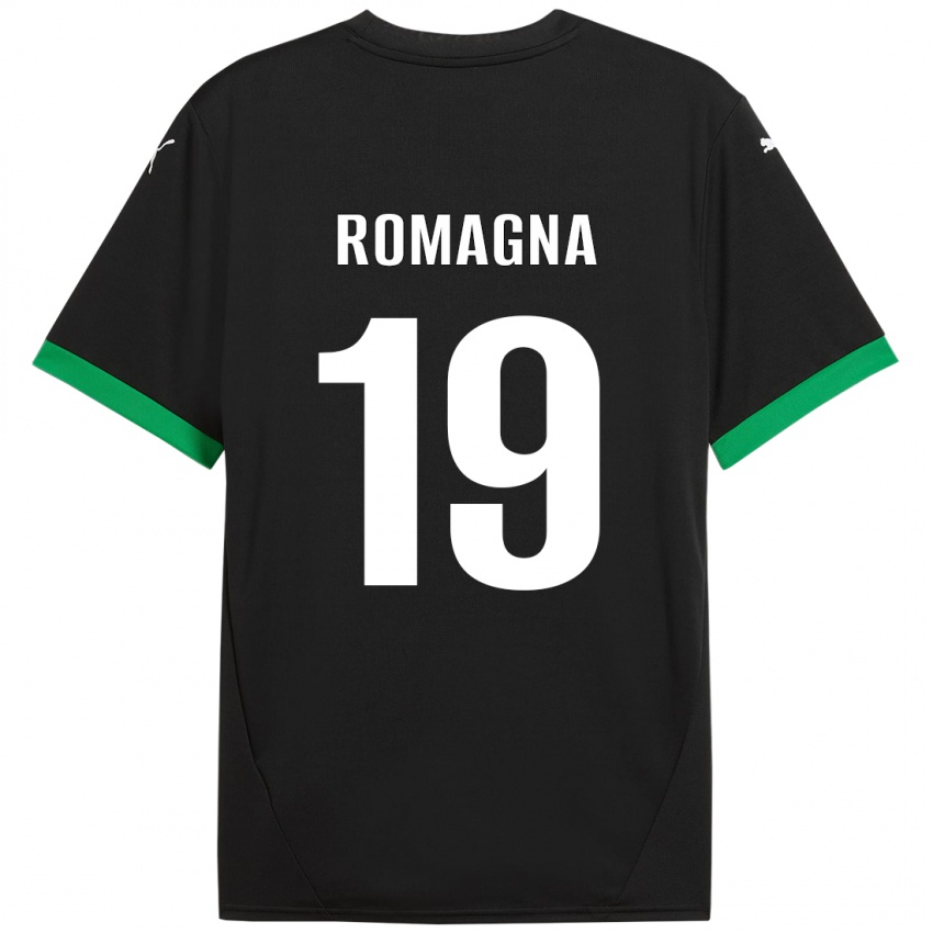 Niño Camiseta Filippo Romagna #19 Negro Verde Oscuro 1ª Equipación 2024/25 La Camisa Argentina