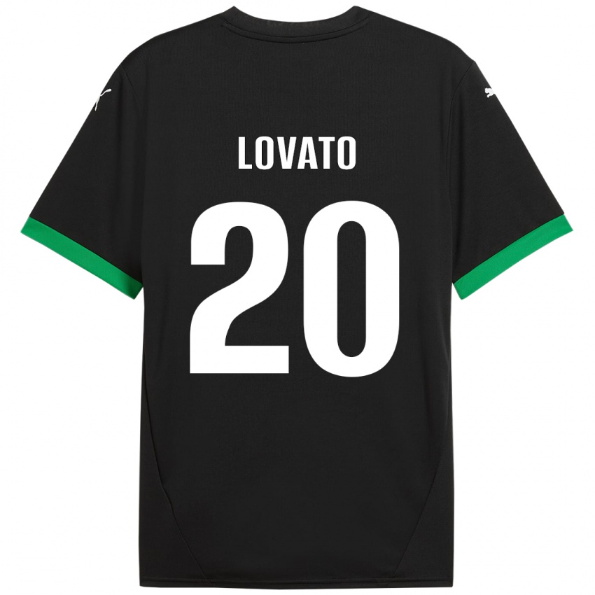 Niño Camiseta Matteo Lovato #20 Negro Verde Oscuro 1ª Equipación 2024/25 La Camisa Argentina