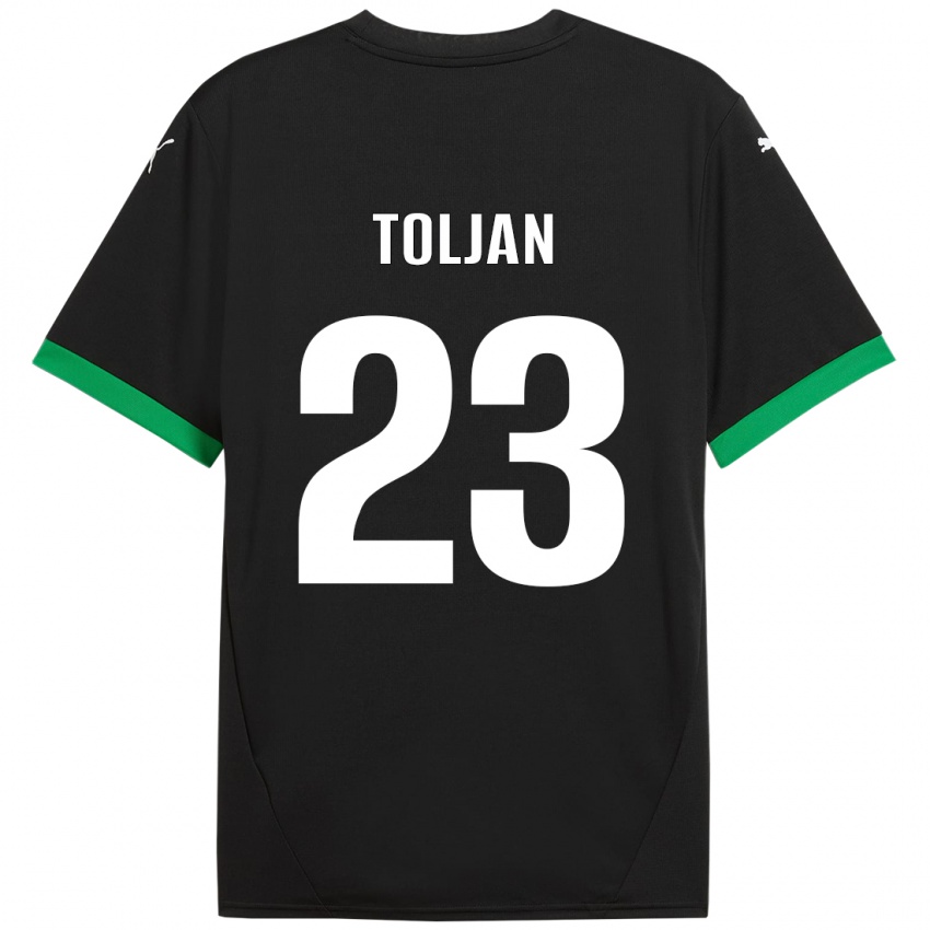 Niño Camiseta Jeremy Toljan #23 Negro Verde Oscuro 1ª Equipación 2024/25 La Camisa Argentina