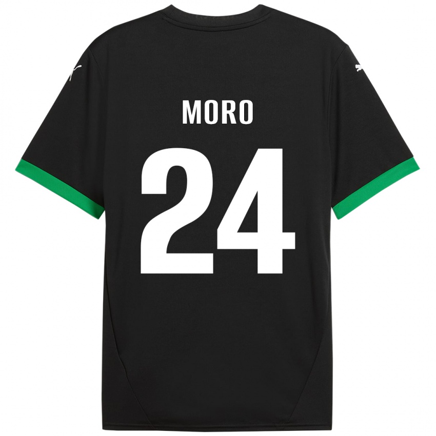 Niño Camiseta Luca Moro #24 Negro Verde Oscuro 1ª Equipación 2024/25 La Camisa Argentina