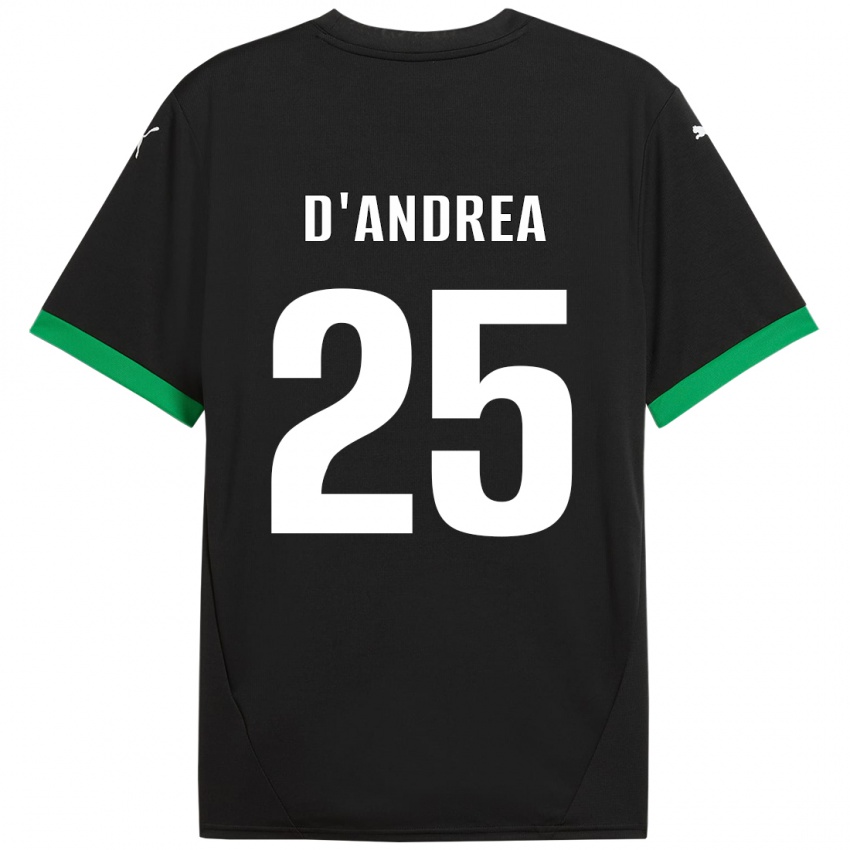 Niño Camiseta Luca D'andrea #25 Negro Verde Oscuro 1ª Equipación 2024/25 La Camisa Argentina