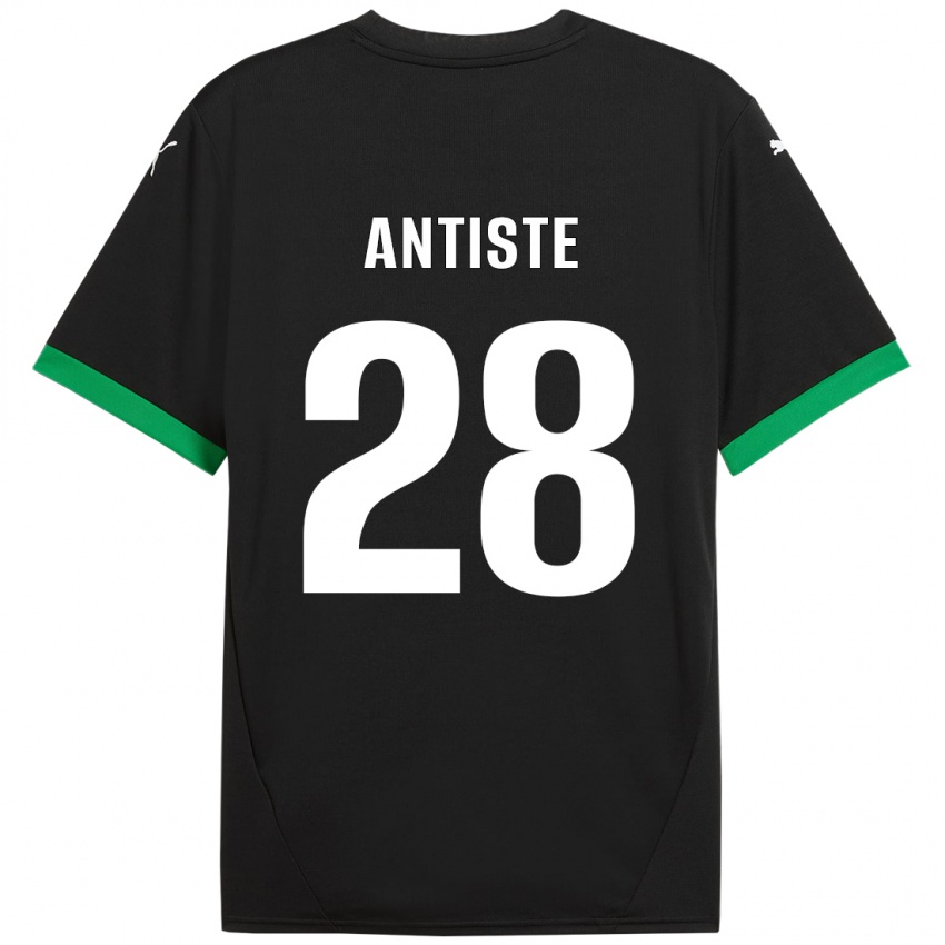 Niño Camiseta Janis Antiste #28 Negro Verde Oscuro 1ª Equipación 2024/25 La Camisa Argentina