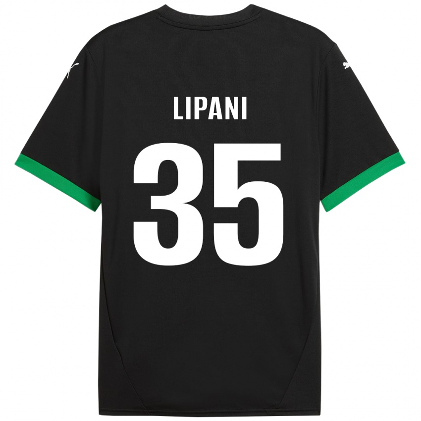 Niño Camiseta Luca Lipani #35 Negro Verde Oscuro 1ª Equipación 2024/25 La Camisa Argentina