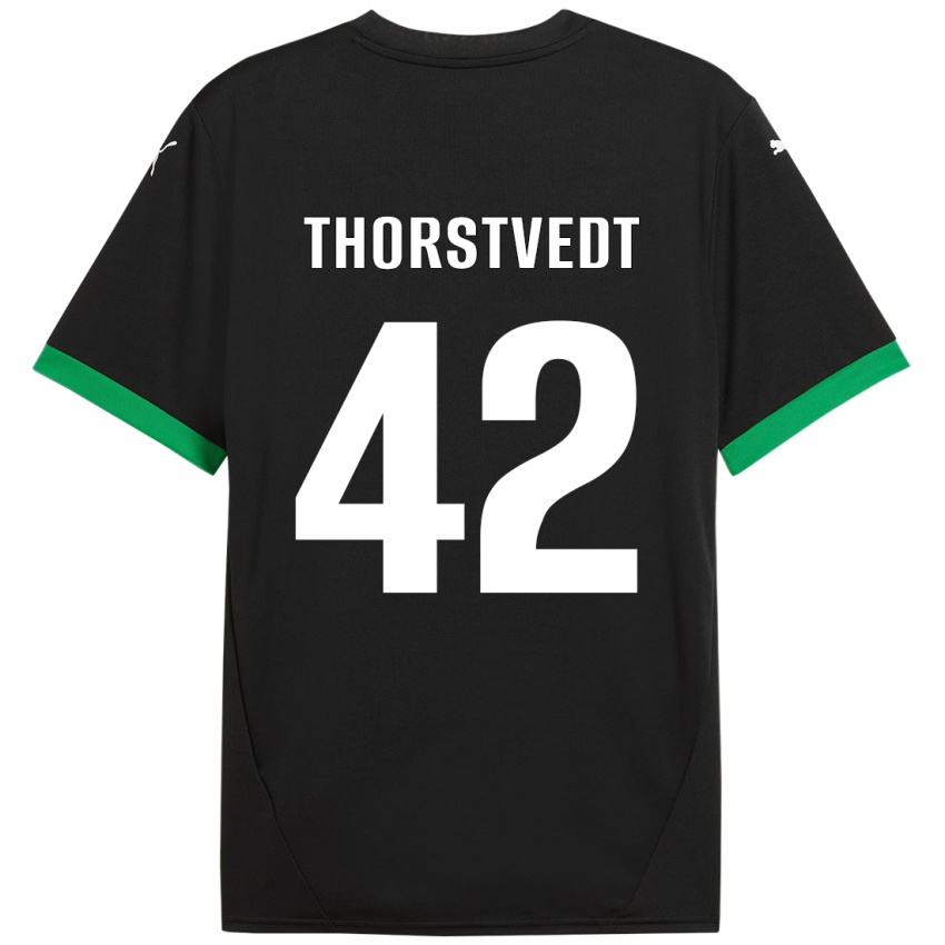 Niño Camiseta Kristian Thorstvedt #42 Negro Verde Oscuro 1ª Equipación 2024/25 La Camisa Argentina