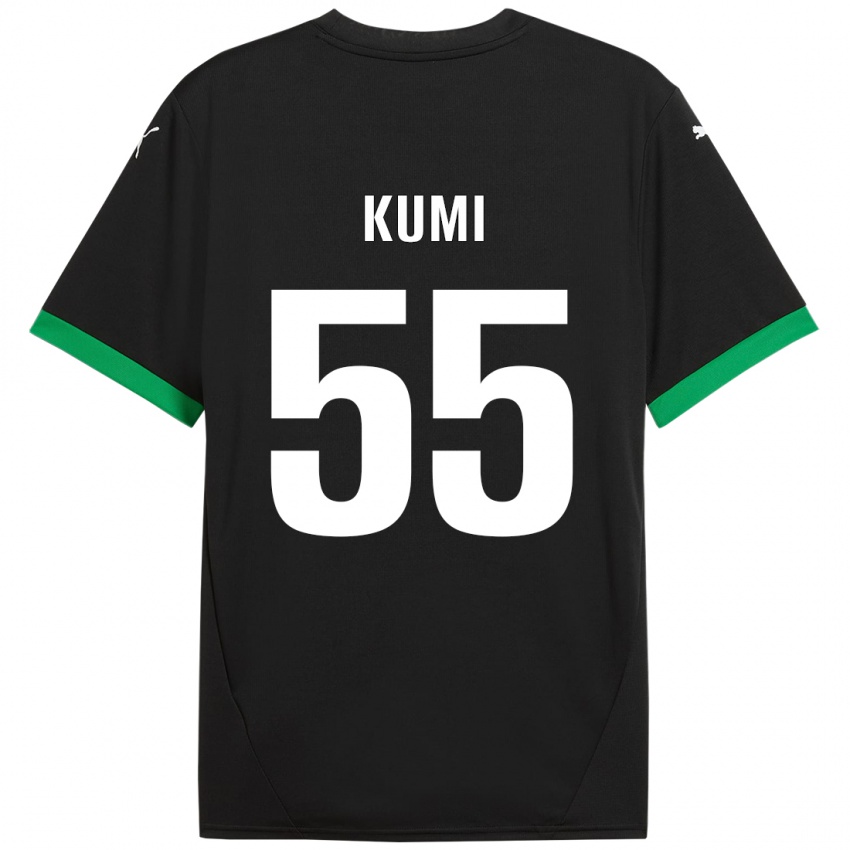 Niño Camiseta Justin Kumi #55 Negro Verde Oscuro 1ª Equipación 2024/25 La Camisa Argentina