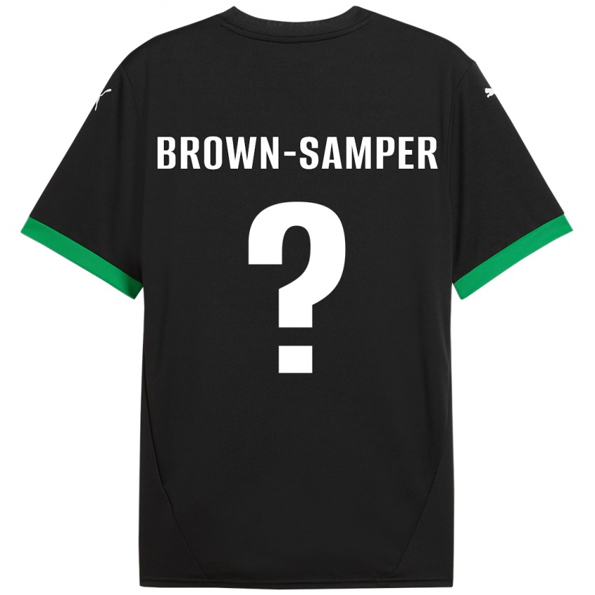 Niño Camiseta Isaac Brown-Samper #0 Negro Verde Oscuro 1ª Equipación 2024/25 La Camisa Argentina