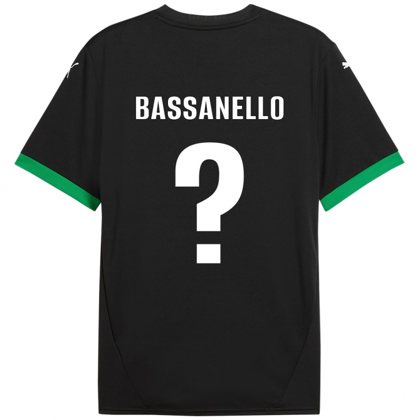 Niño Camiseta Davide Bassanello #0 Negro Verde Oscuro 1ª Equipación 2024/25 La Camisa Argentina