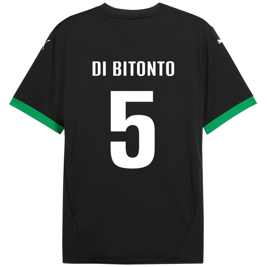 Niño Camiseta Alessandro Di Bitonto #5 Negro Verde Oscuro 1ª Equipación 2024/25 La Camisa Argentina