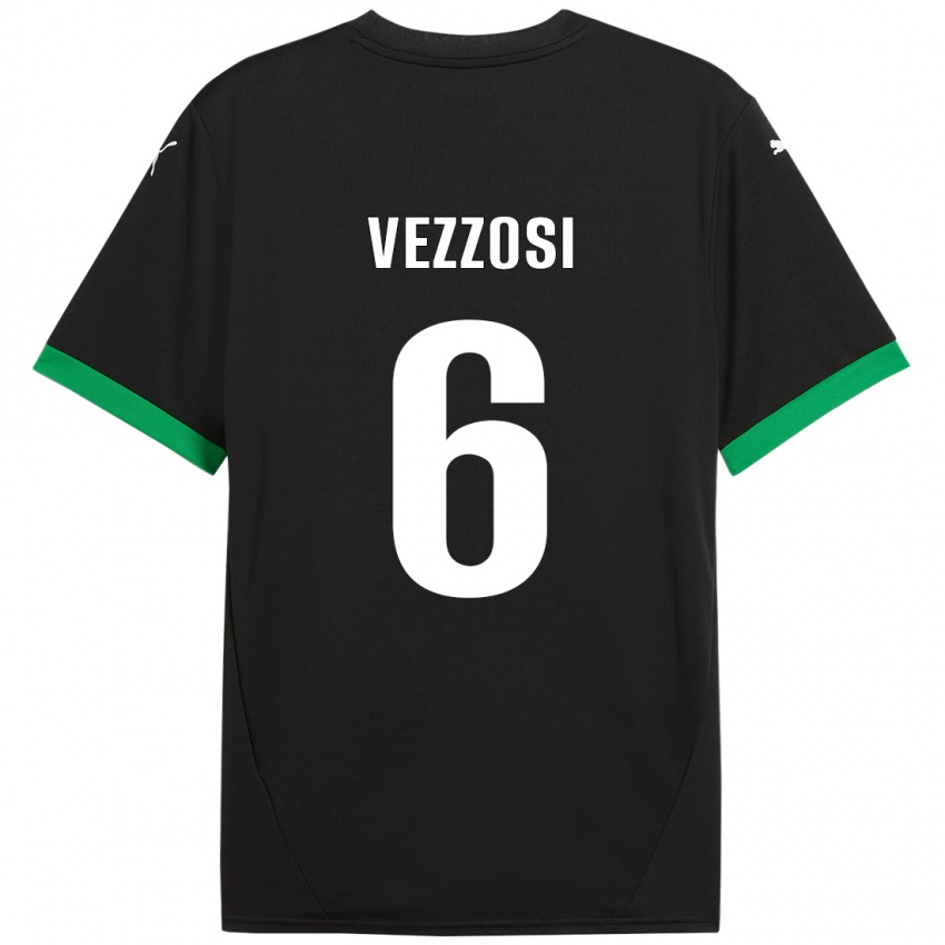 Niño Camiseta Giorgio Vezzosi #6 Negro Verde Oscuro 1ª Equipación 2024/25 La Camisa Argentina