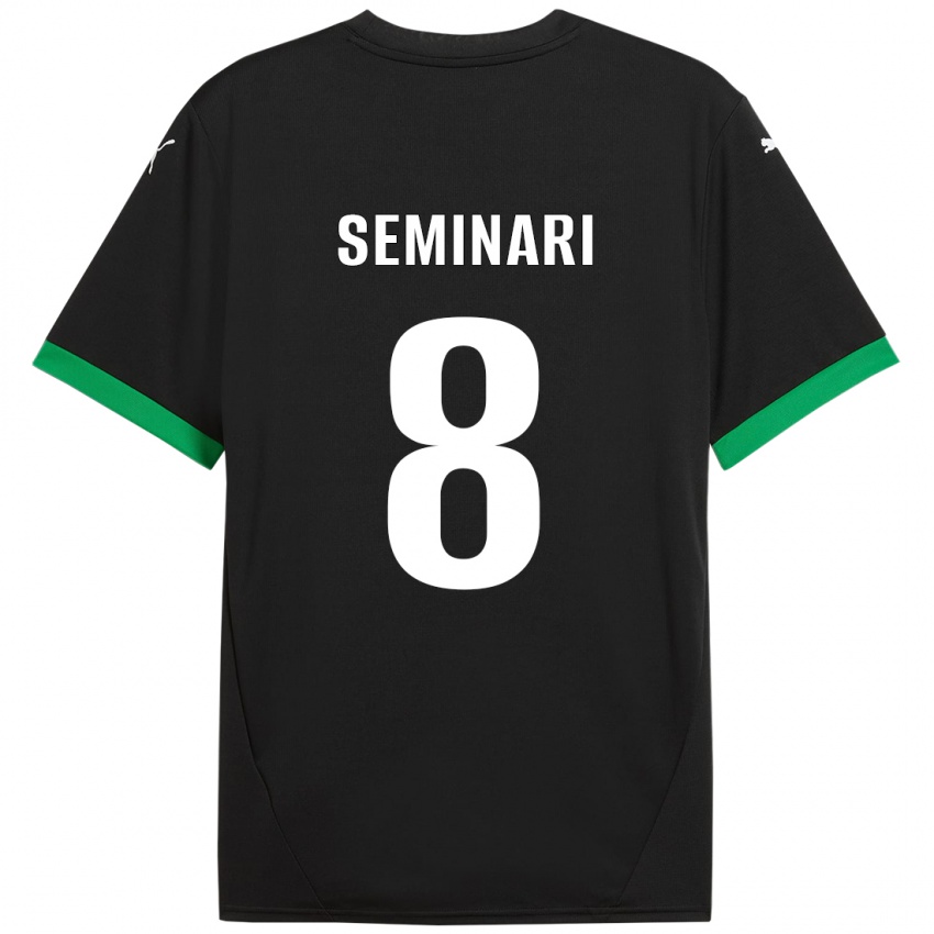 Niño Camiseta Giacomo Seminari #8 Negro Verde Oscuro 1ª Equipación 2024/25 La Camisa Argentina