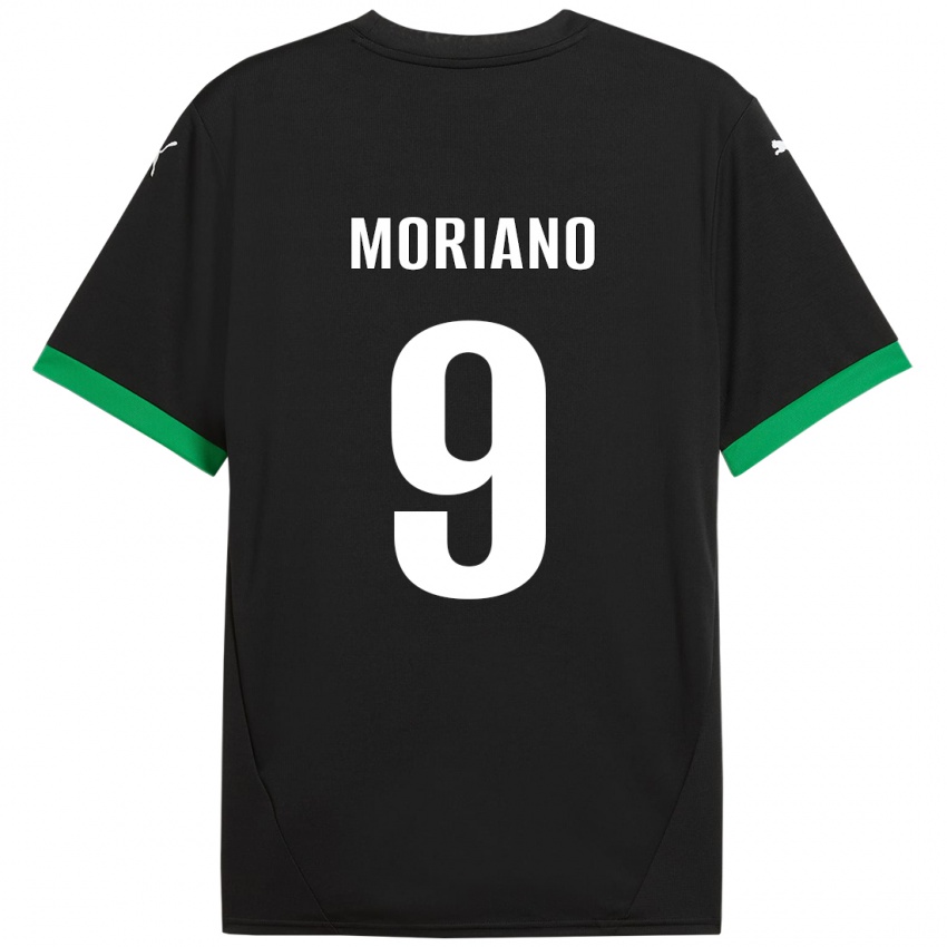 Niño Camiseta Andrea Moriano #9 Negro Verde Oscuro 1ª Equipación 2024/25 La Camisa Argentina