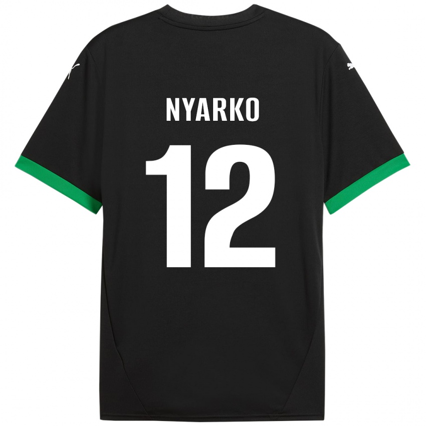 Niño Camiseta Lorenzo Nyarko #12 Negro Verde Oscuro 1ª Equipación 2024/25 La Camisa Argentina