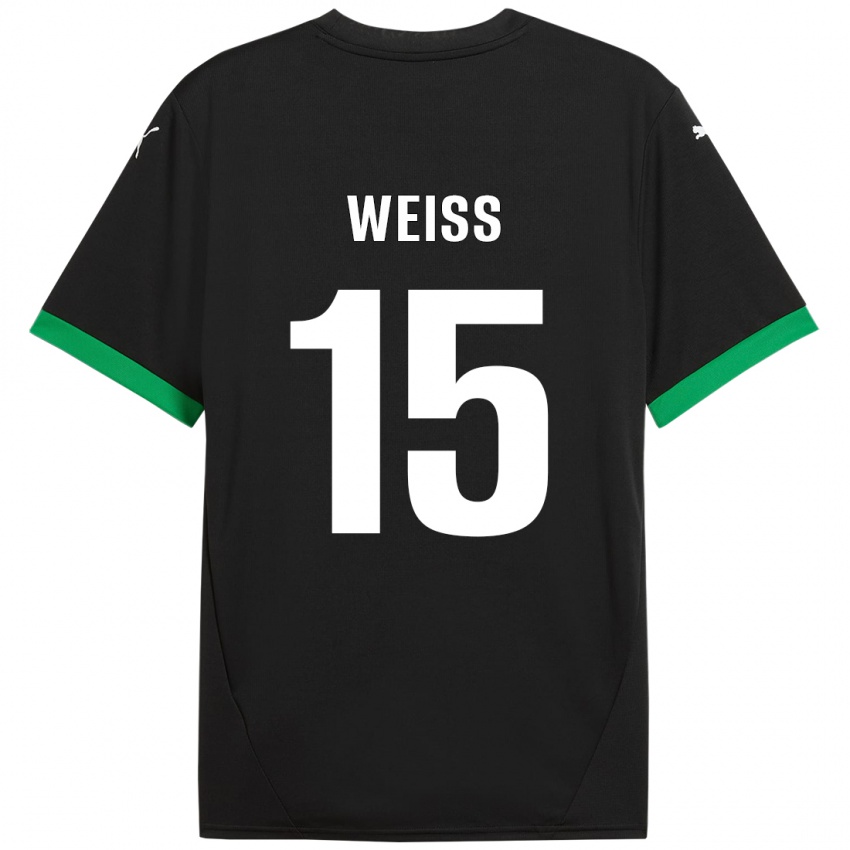 Niño Camiseta David Weiss #15 Negro Verde Oscuro 1ª Equipación 2024/25 La Camisa Argentina