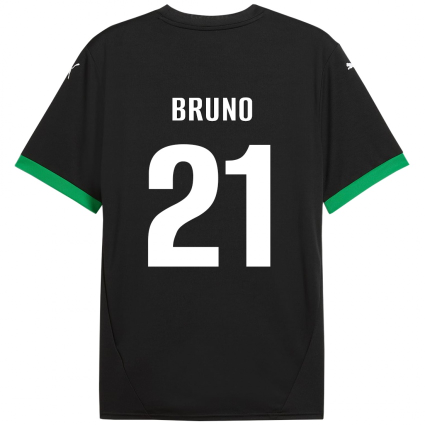 Niño Camiseta Kevin Bruno #21 Negro Verde Oscuro 1ª Equipación 2024/25 La Camisa Argentina