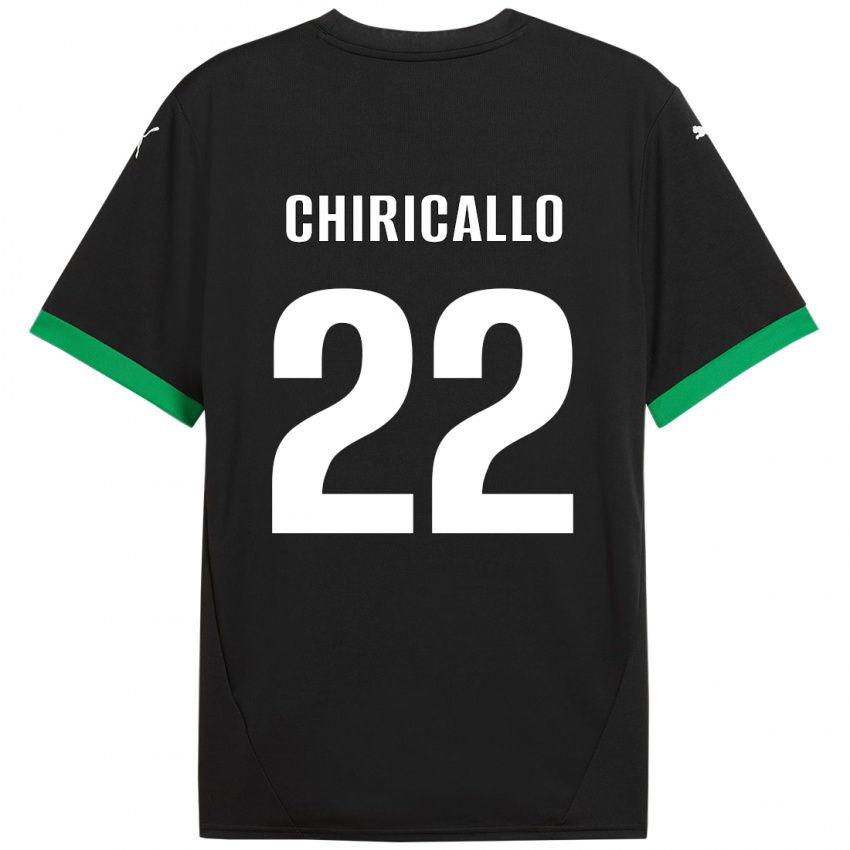 Niño Camiseta Giovanni Chiricallo #22 Negro Verde Oscuro 1ª Equipación 2024/25 La Camisa Argentina