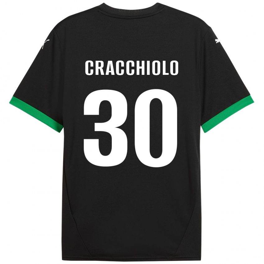 Niño Camiseta Leonardo Cracchiolo #30 Negro Verde Oscuro 1ª Equipación 2024/25 La Camisa Argentina