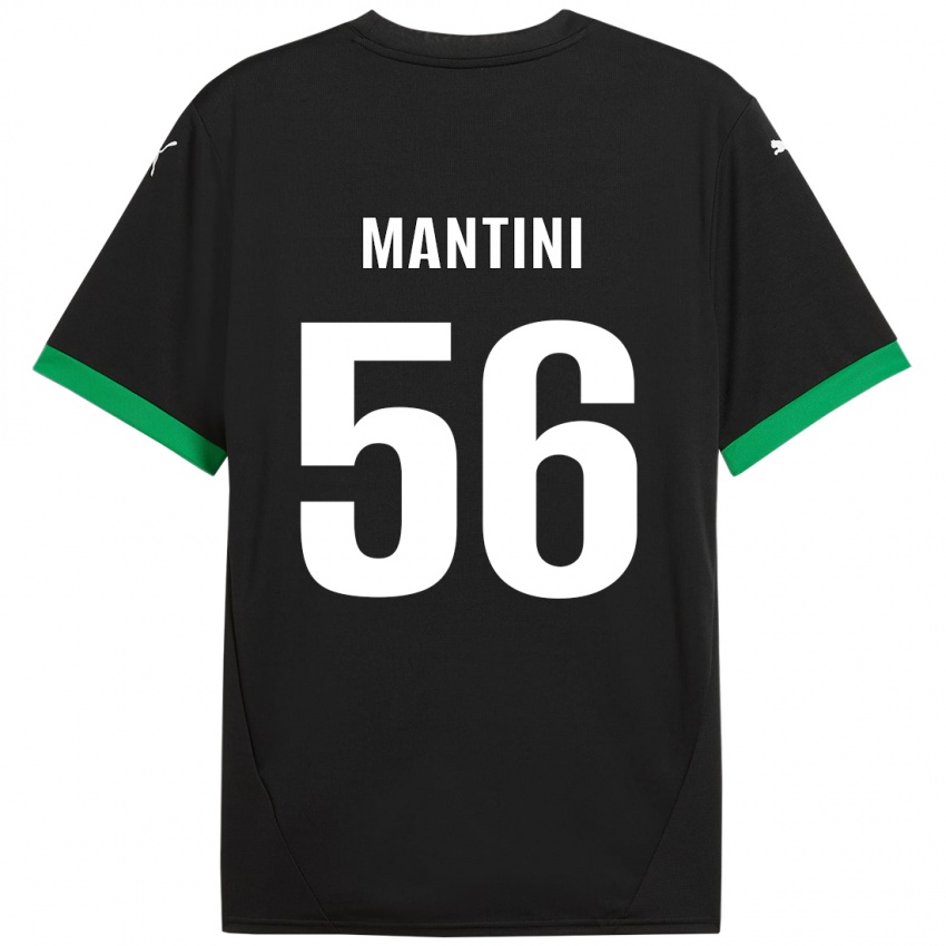 Niño Camiseta Raffaele Mantini #56 Negro Verde Oscuro 1ª Equipación 2024/25 La Camisa Argentina