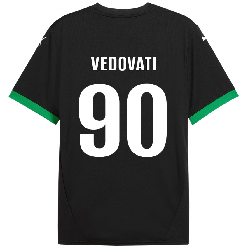 Niño Camiseta Gabriele Vedovati #90 Negro Verde Oscuro 1ª Equipación 2024/25 La Camisa Argentina