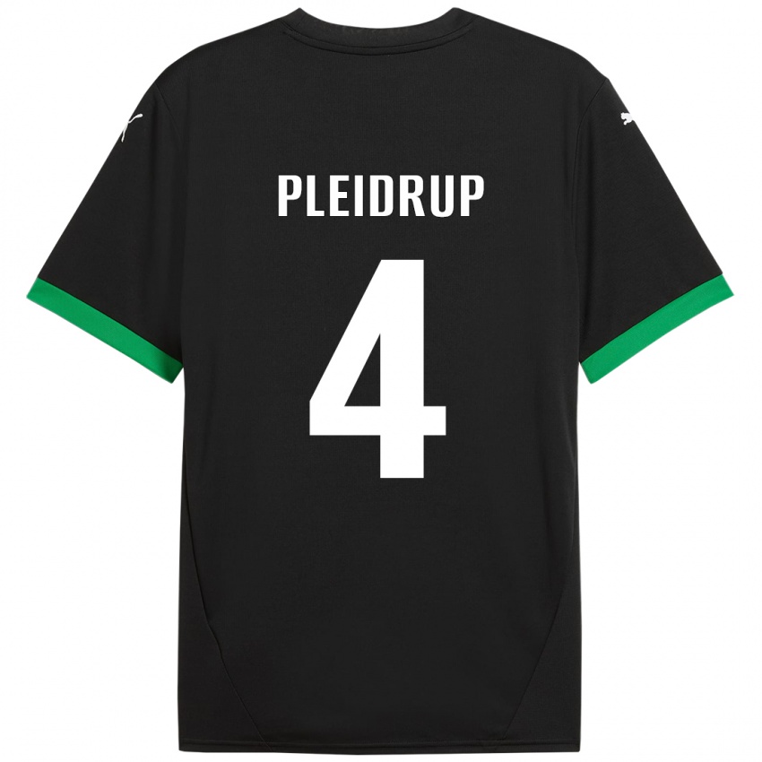 Niño Camiseta Caroline Pleidrup #4 Negro Verde Oscuro 1ª Equipación 2024/25 La Camisa Argentina