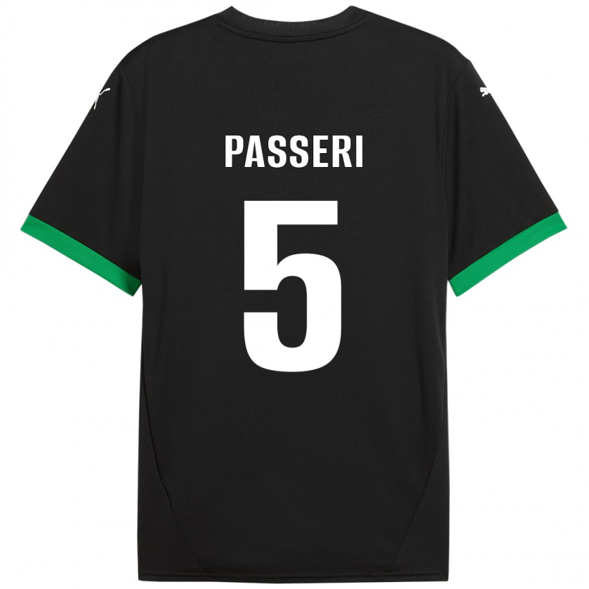 Niño Camiseta Angela Passeri #5 Negro Verde Oscuro 1ª Equipación 2024/25 La Camisa Argentina