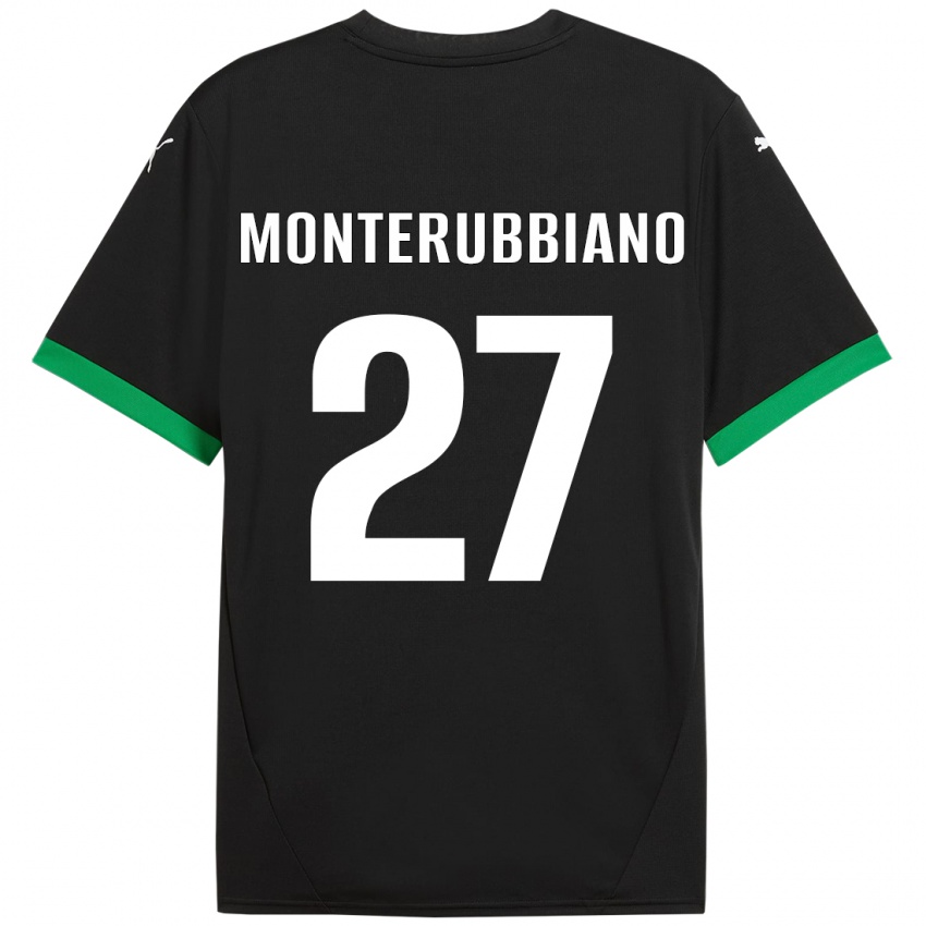 Niño Camiseta Valeria Monterubbiano #27 Negro Verde Oscuro 1ª Equipación 2024/25 La Camisa Argentina