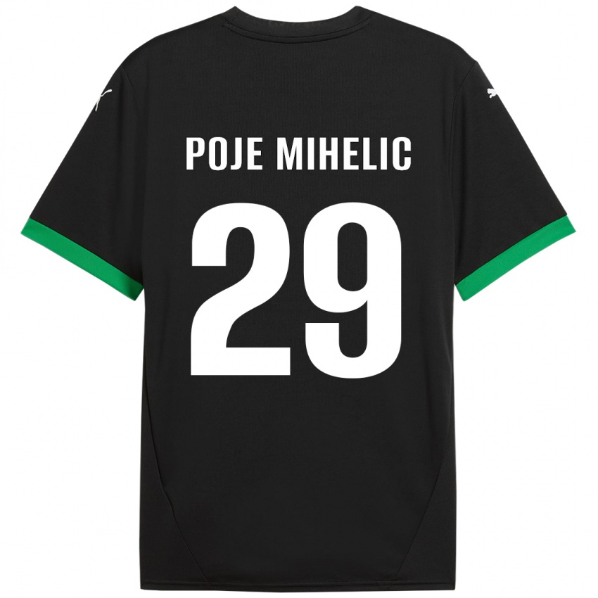 Niño Camiseta Naja Poje Mihelič #29 Negro Verde Oscuro 1ª Equipación 2024/25 La Camisa Argentina