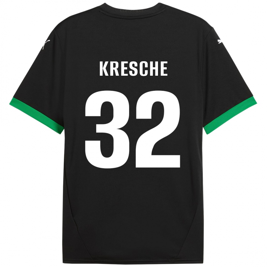 Niño Camiseta Isabella Kresche #32 Negro Verde Oscuro 1ª Equipación 2024/25 La Camisa Argentina