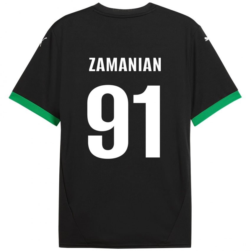 Niño Camiseta Annahita Zamanian #91 Negro Verde Oscuro 1ª Equipación 2024/25 La Camisa Argentina