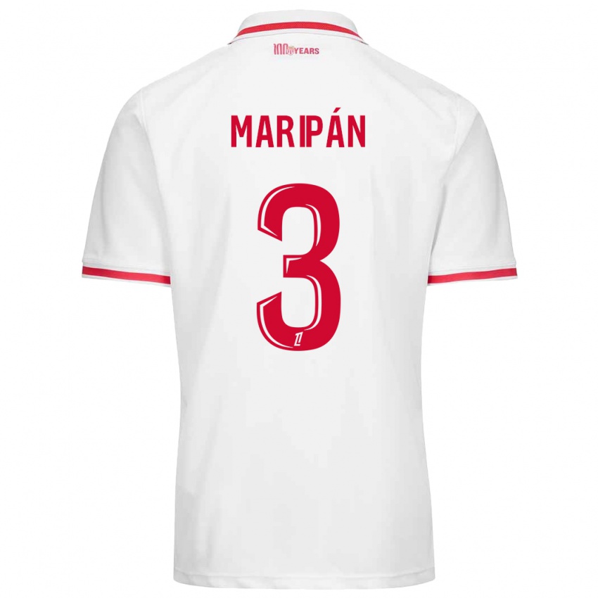 Niño Camiseta Guillermo Maripán #3 Blanco Rojo 1ª Equipación 2024/25 La Camisa Argentina