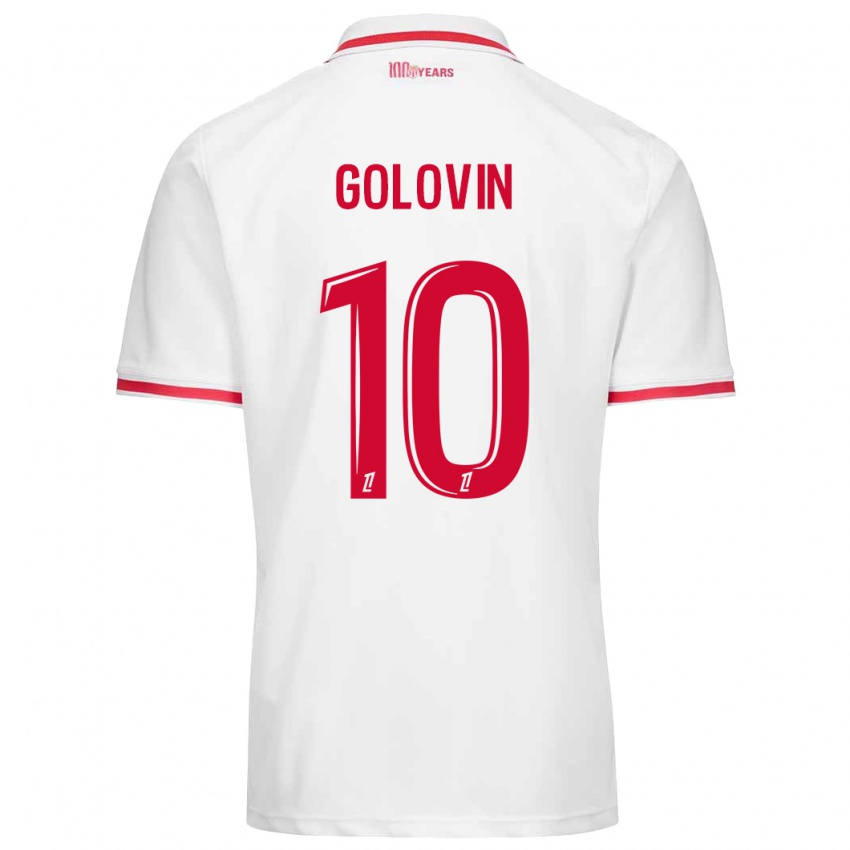 Niño Camiseta Aleksandr Golovin #10 Blanco Rojo 1ª Equipación 2024/25 La Camisa Argentina