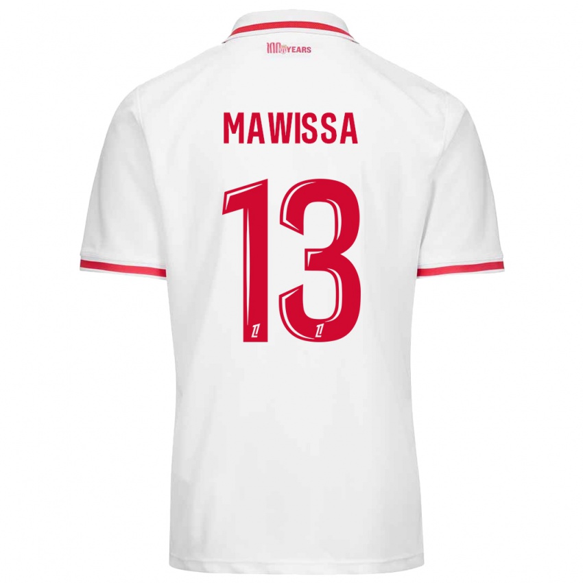 Niño Camiseta Christian Mawissa Elebi #13 Blanco Rojo 1ª Equipación 2024/25 La Camisa Argentina