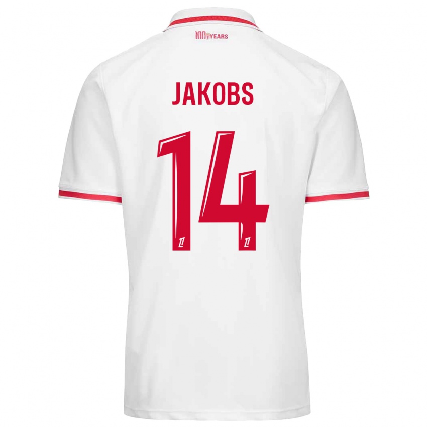 Niño Camiseta Ismail Jakobs #14 Blanco Rojo 1ª Equipación 2024/25 La Camisa Argentina