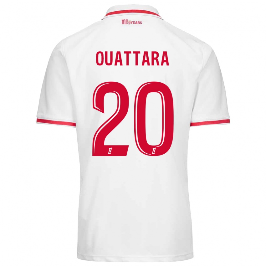 Niño Camiseta Kassoum Ouattara #20 Blanco Rojo 1ª Equipación 2024/25 La Camisa Argentina