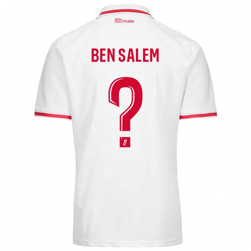 Niño Camiseta Oualid Ben Salem #0 Blanco Rojo 1ª Equipación 2024/25 La Camisa Argentina