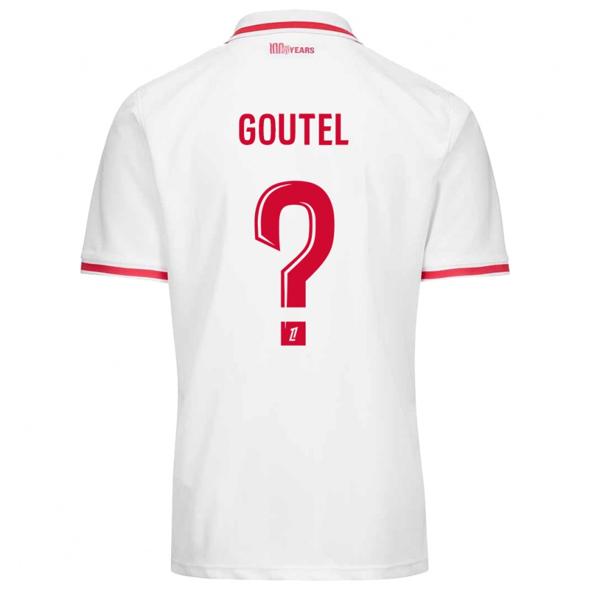 Niño Camiseta Farid Goutel #0 Blanco Rojo 1ª Equipación 2024/25 La Camisa Argentina