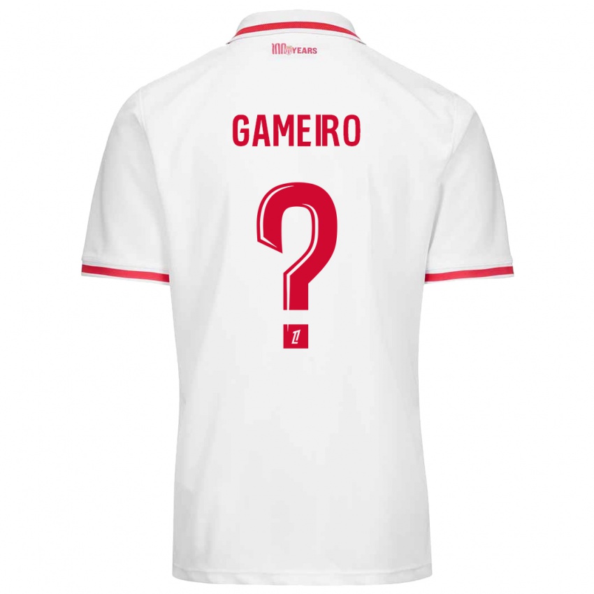 Niño Camiseta Benoît Gameiro #0 Blanco Rojo 1ª Equipación 2024/25 La Camisa Argentina