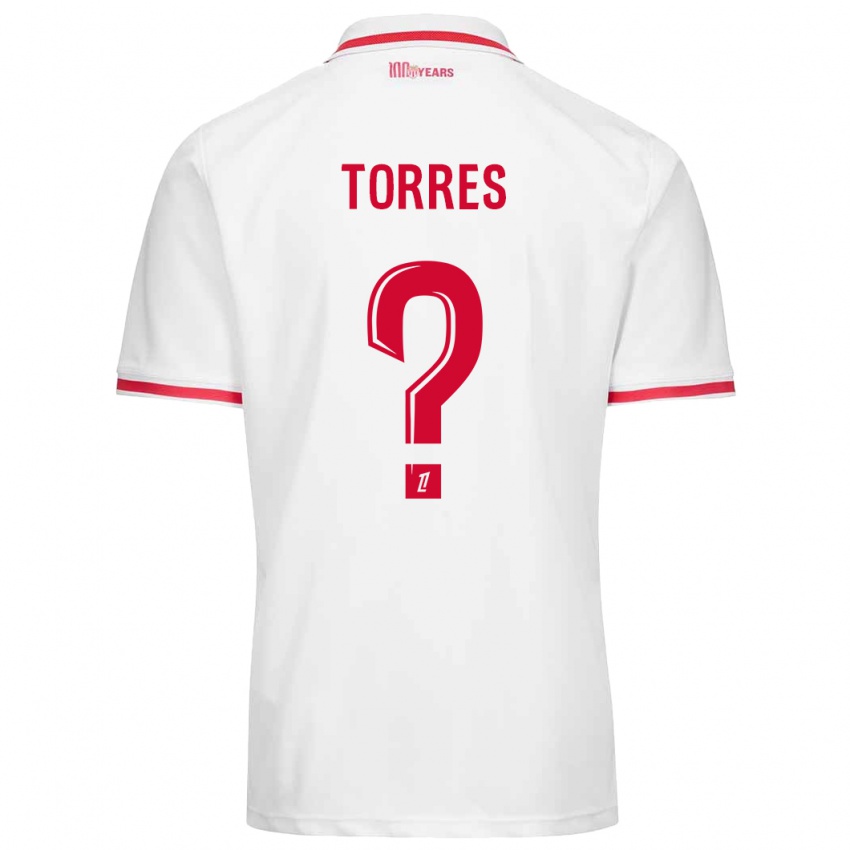 Niño Camiseta Jean Torres #0 Blanco Rojo 1ª Equipación 2024/25 La Camisa Argentina