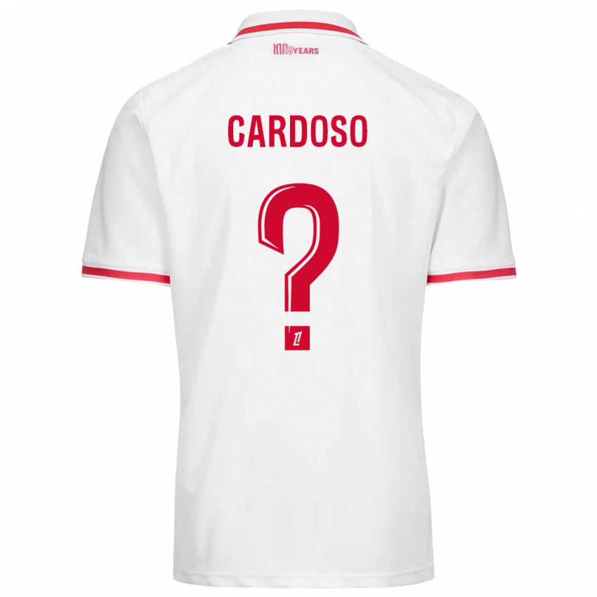 Niño Camiseta Bruno Cardoso #0 Blanco Rojo 1ª Equipación 2024/25 La Camisa Argentina