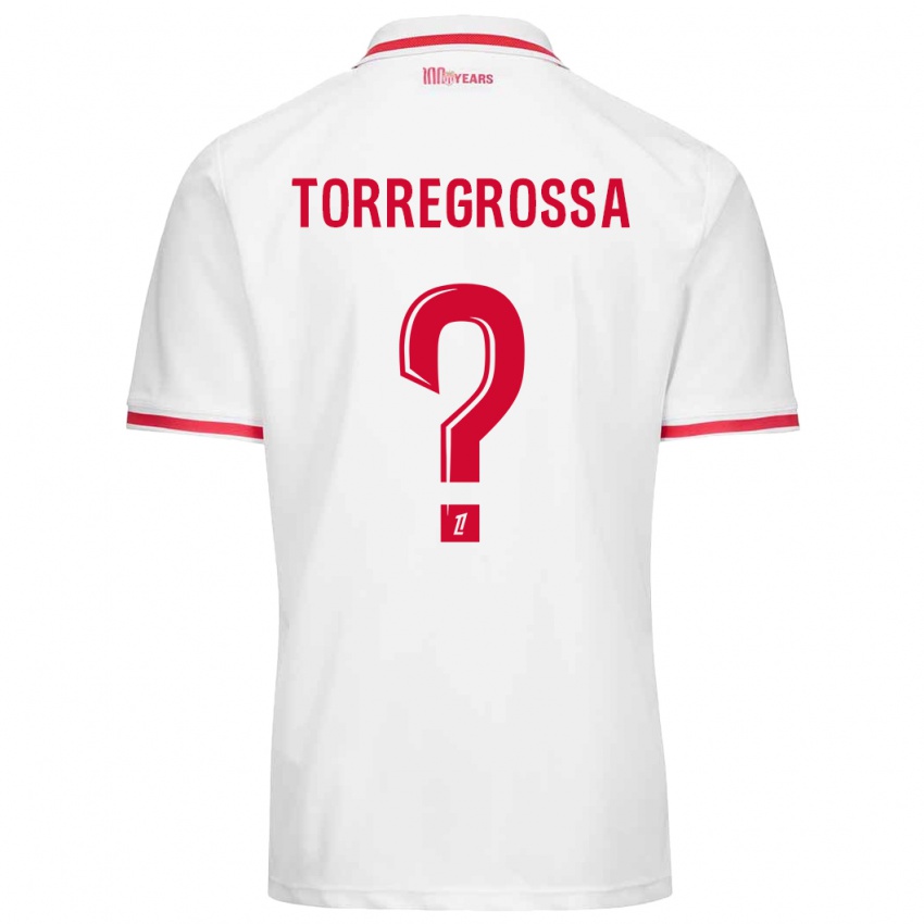 Niño Camiseta Hugo Torregrossa #0 Blanco Rojo 1ª Equipación 2024/25 La Camisa Argentina