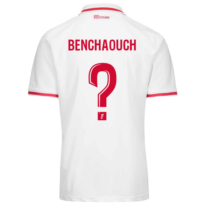 Niño Camiseta Yanis Benchaouch #0 Blanco Rojo 1ª Equipación 2024/25 La Camisa Argentina