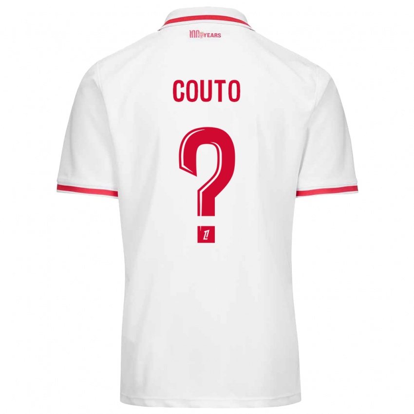 Niño Camiseta Enzo Couto #0 Blanco Rojo 1ª Equipación 2024/25 La Camisa Argentina