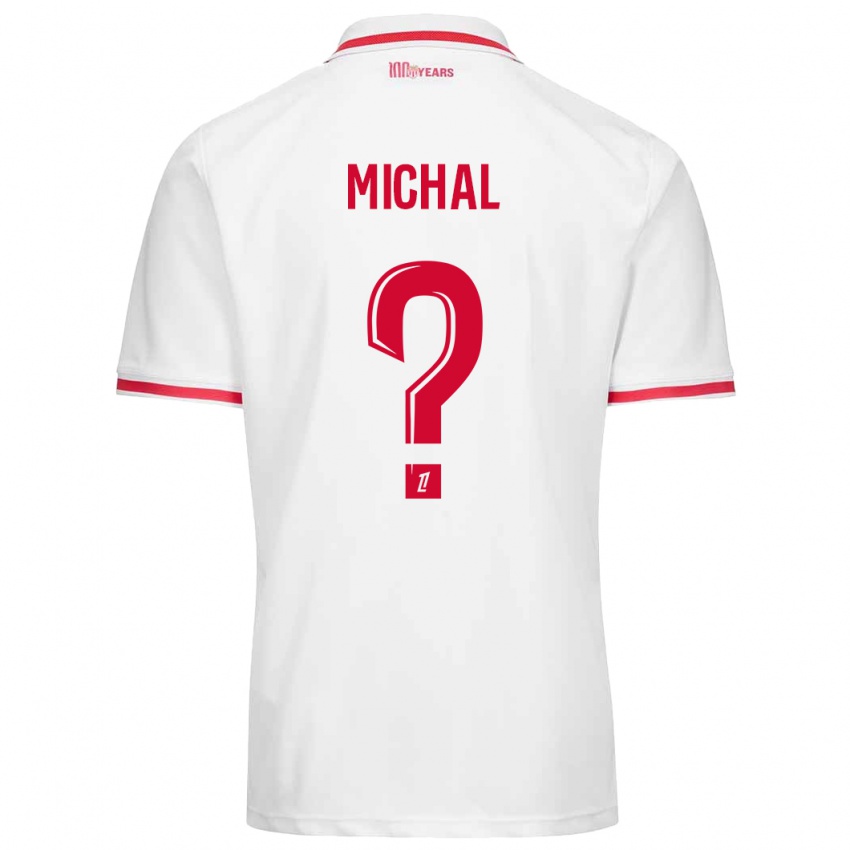 Niño Camiseta Lucas Michal #0 Blanco Rojo 1ª Equipación 2024/25 La Camisa Argentina